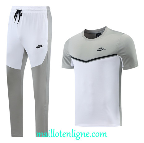 Thai Maillot Ensemble Nike Training Gris/Blanc 2022/2023 E1086