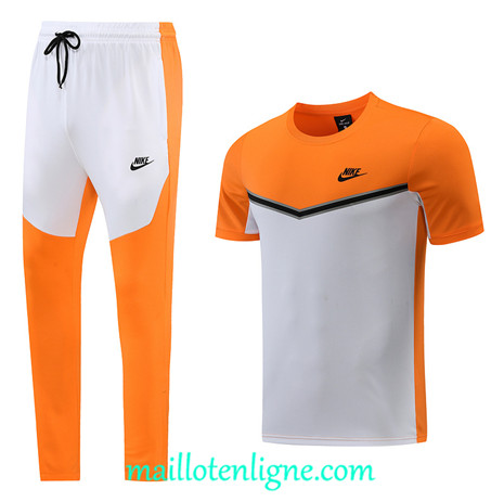 Thai Maillot Ensemble Nike Training Orange/Blanc 2022/2023 E1089