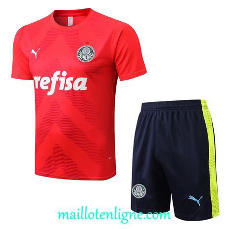 Thai Maillot Ensemble Palmeiras + Short Training Rouge/Bleu Marine 2022/2023 E1090