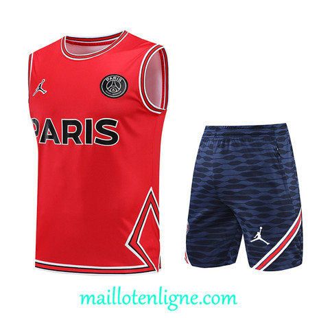 Thai Maillot Ensemble Paris PSG Debardeur Training Rouge/Bleu Marine 2022/2023 E1152