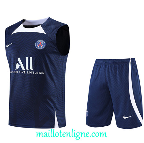 Thai Maillot Ensemble Paris PSG Debardeur Training Bleu Marine 2022/2023 E1166