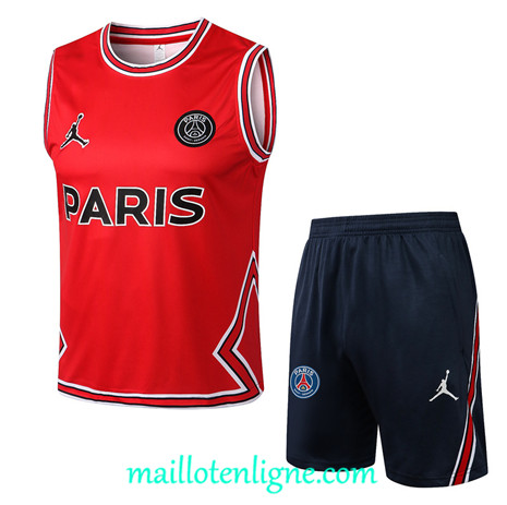 Thai Maillot Ensemble Paris PSG Debardeur Training Rouge/Bleu Marine 2022/2023 E1169