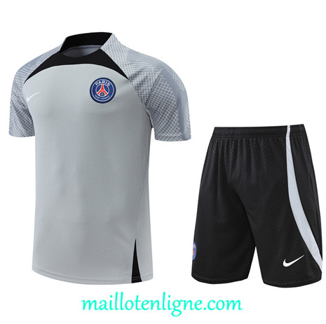 Thai Maillot Ensemble Paris PSG + Short Training Blanc/Bleu Marine 2022/2023 E1175