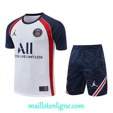 Thai Maillot Ensemble Paris PSG + Short Training Blanc/Bleu 2022/2023 E1182