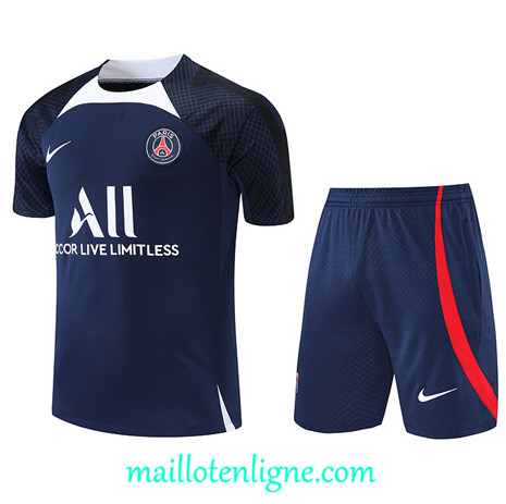 Thai Maillot Ensemble Paris PSG + Short Training Blanc/Bleu 2022/2023 E1185