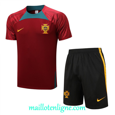 Thai Maillot Ensemble Portugal + Short Training Noir 2022/2023 E1209