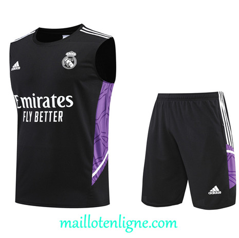 Thai Maillot Ensemble Real Madrid Debardeur Training Noir 2022/2023 E1131