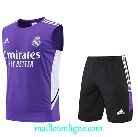 Thai Maillot Ensemble Real Madrid Debardeur Training Violet/Noir 2022/2023 E1132