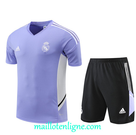Thai Maillot Ensemble Real Madrid + Short Training Violet/Noir 2022/2023 E1134