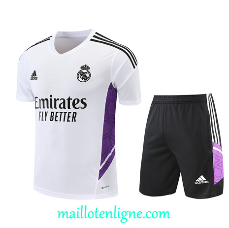 Thai Maillot Ensemble Real Madrid + Short Training Blanc 2022/2023 E1139