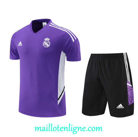 Thai Maillot Ensemble Real Madrid + Short Training Violet/Noir 2022/2023 E1141