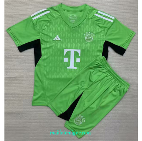 Thai Maillot Bayern Munich Enfant Gardien de but Vert 2023 2024 ligne m3068