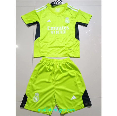 Thai Maillot Real Madrid Enfant Gardien de but Vert 2023 2024 ligne m3180