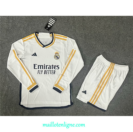 Thai Maillot Real Madrid Enfant Domicile Manche Longue 2023 2024 ligne m3181