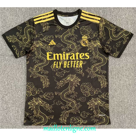 Thai Maillot Real Madrid Noir Golden Dragon 2023 2024 ligne m3184