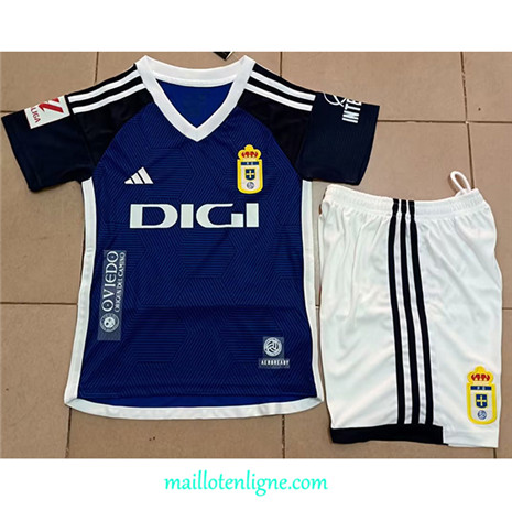 Thai Maillot Real Oviedo Enfant Bleu 2023 2024 ligne m3190