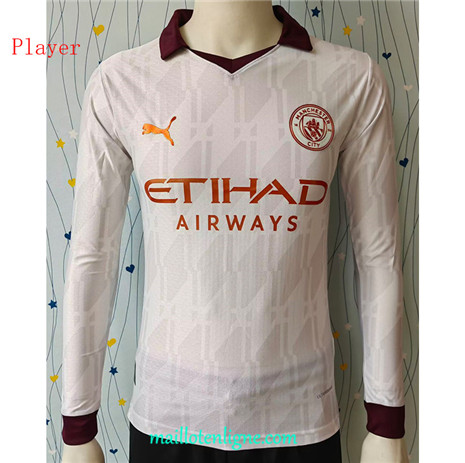 Thai Maillot Manchester City Player Exterieur Manche Longue 2023 2024 ligne m3335