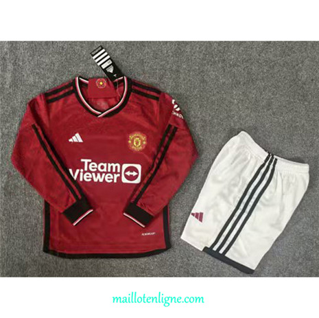 Thai Maillot Manchester United Enfant Domicile Manche Longue 2023 2024 ligne m3340