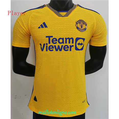 Thai Maillot Manchester United Player Jaune 2023 2024 ligne m3343