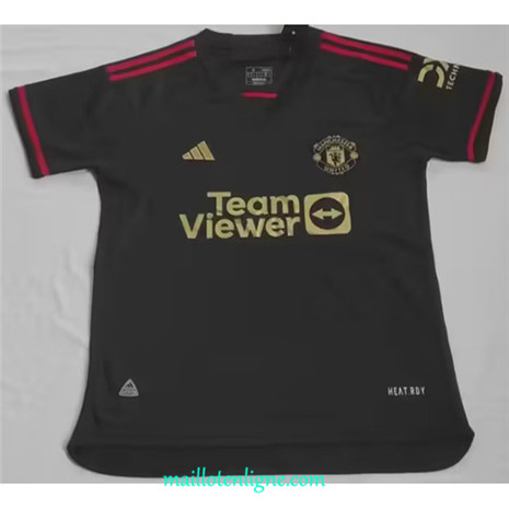 Thai Maillot Manchester United Noir 2023 2024 ligne m3345