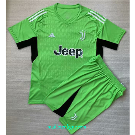 Thai Maillot Juventus Enfant Gardien de but Vert 2023 2024 ligne m3423