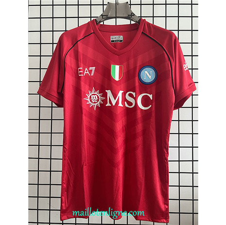 Thai Maillot Napoli Gardien de but Rouge 2023 2024 ligne m3437