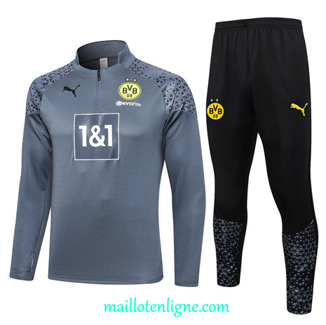 Thai Maillot Ensemble Borussia Dortmund Survetement Gris 2023 2024 ligne m3473