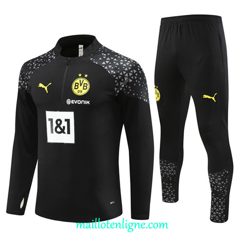 Thai Maillot Ensemble Borussia Dortmund Survetement Noir 2023 2024 ligne m3477