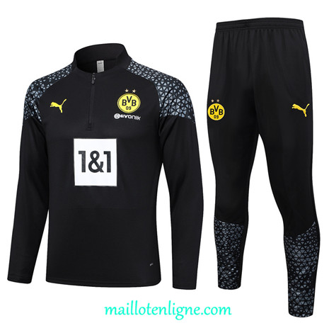 Thai Maillot Ensemble Borussia Dortmund Survetement Noir 2023 2024 ligne m3479