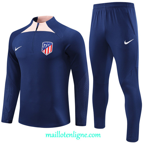 Thai Maillot Ensemble Atletico de Madrid Survetement Bleu marine 2023 2024 ligne m3484