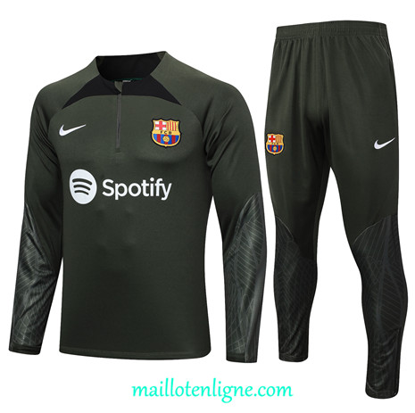 Thai Maillot Ensemble Barcelone Survetement Verte foncé 2023 2024 ligne m3492