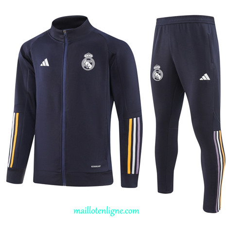 Thai Maillot Ensemble Real Madrid Veste Survetement Bleu 2023 2024 ligne m3508