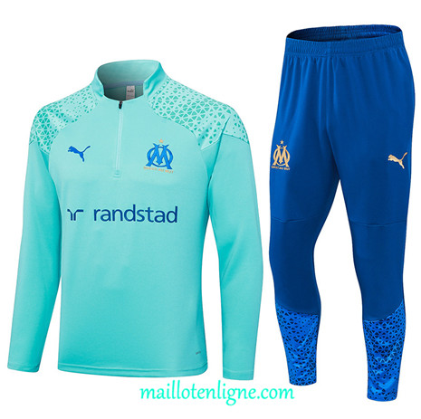 Thai Maillot Ensemble Marseille Survetement Bleu Ciel 2023 2024 ligne m3513