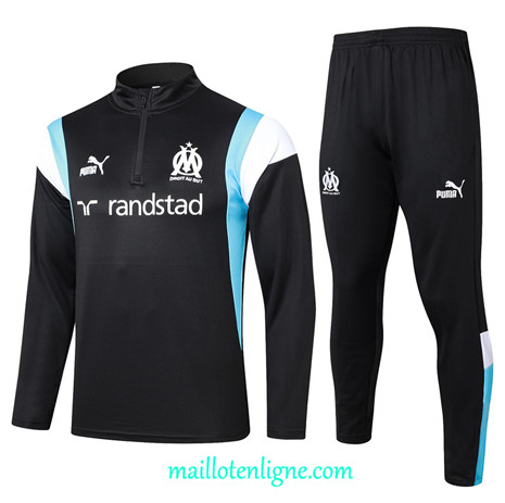 Thai Maillot Ensemble Marseille Survetement Noir 2023 2024 ligne m3518