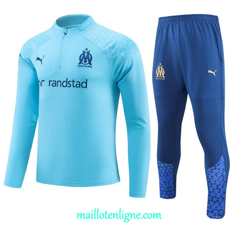 Thai Maillot Ensemble Marseille Survetement Bleu Ciel 2023 2024 ligne m3520