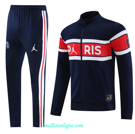 Thai Maillot Ensemble Paris Paris Saint-Germain Veste Survetement Bleu marine 2023 2024 ligne m3524