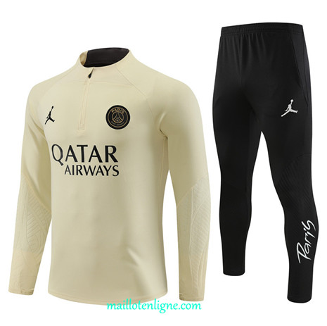 Thai Maillot Ensemble Paris Paris Saint-Germain Survetement Jaune Ciel 2023 2024 ligne m3530