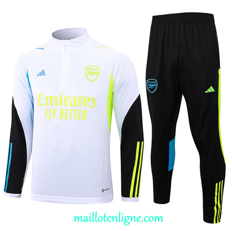 Thai Maillot Ensemble Arsenal Survetement Blanc 2023 2024 ligne m3545