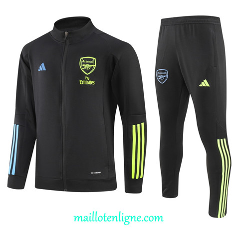 Thai Maillot Ensemble Arsenal Veste Survetement Noir 2023 2024 ligne m3551