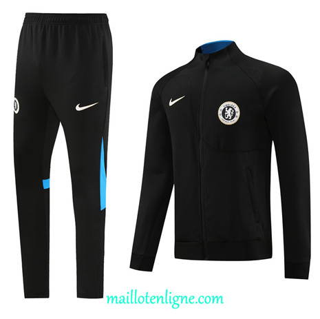 Thai Maillot Ensemble Chelsea Veste Survetement Noir 2023 2024 ligne m3555