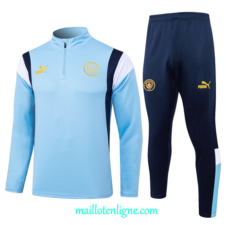 Thai Maillot Ensemble Manchester City Survetement Bleu Ciel 2023 2024 ligne m3561