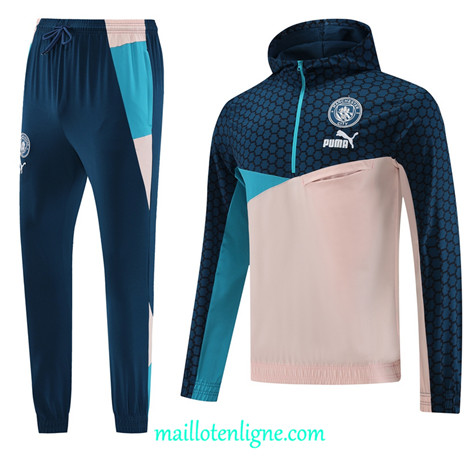 Thai Maillot Ensemble Manchester City Survetement à capuche Bleu 2023 2024 ligne m3567