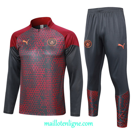 Thai Maillot Ensemble Manchester City Survetement Rouge 2023 2024 ligne m3569