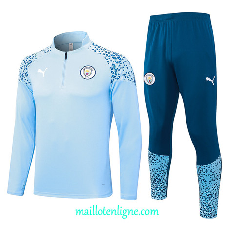 Thai Maillot Ensemble Manchester City Survetement Bleu Ciel 2023 2024 ligne m3572