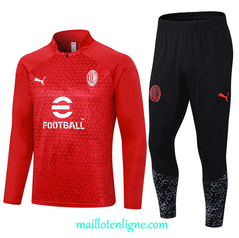 Thai Maillot Ensemble AC Milan Survetement Rouge 2023 2024 ligne m3584