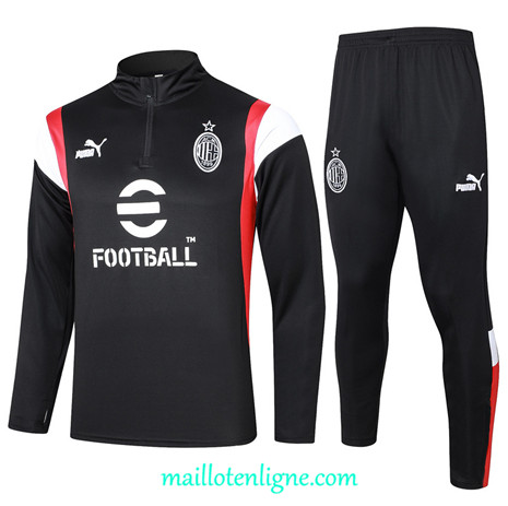 Thai Maillot Ensemble AC Milan Survetement Noir 2023 2024 ligne m3590