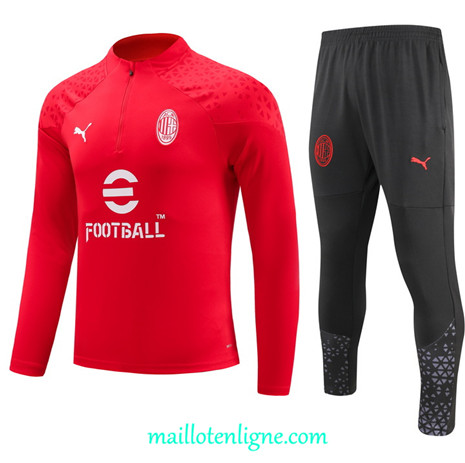 Thai Maillot Ensemble AC Milan Survetement Rouge 2023 2024 ligne m3591