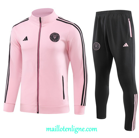 Thai Maillot Ensemble Inter Miami Veste Survetement Enfant Rose 2023 2024 ligne m3602