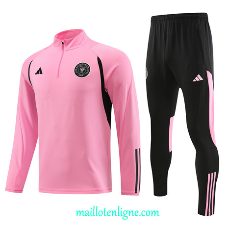 Thai Maillot Ensemble Inter Miami Survetement Enfant Rose 2023 2024 ligne m3604