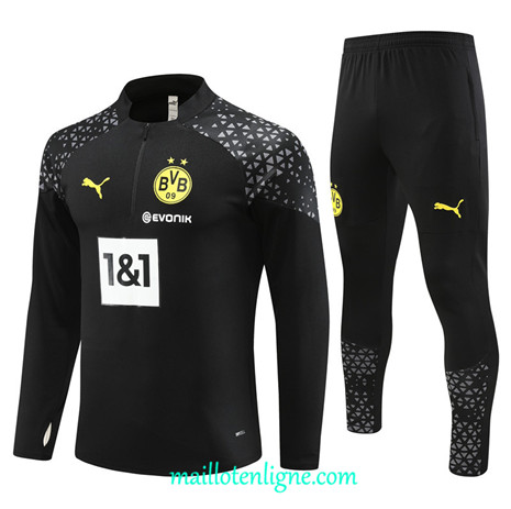 Thai Maillot Ensemble Borussia Dortmund Survetement Enfant Noir 2023 2024 ligne m3614